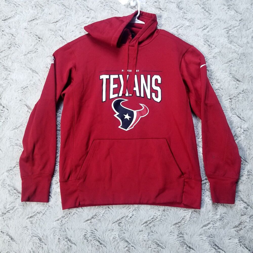 Nike DRI-FIT Texas Hoodie Sweatshirt Mens M Red‎ Fleece Pullover Long Sleeve